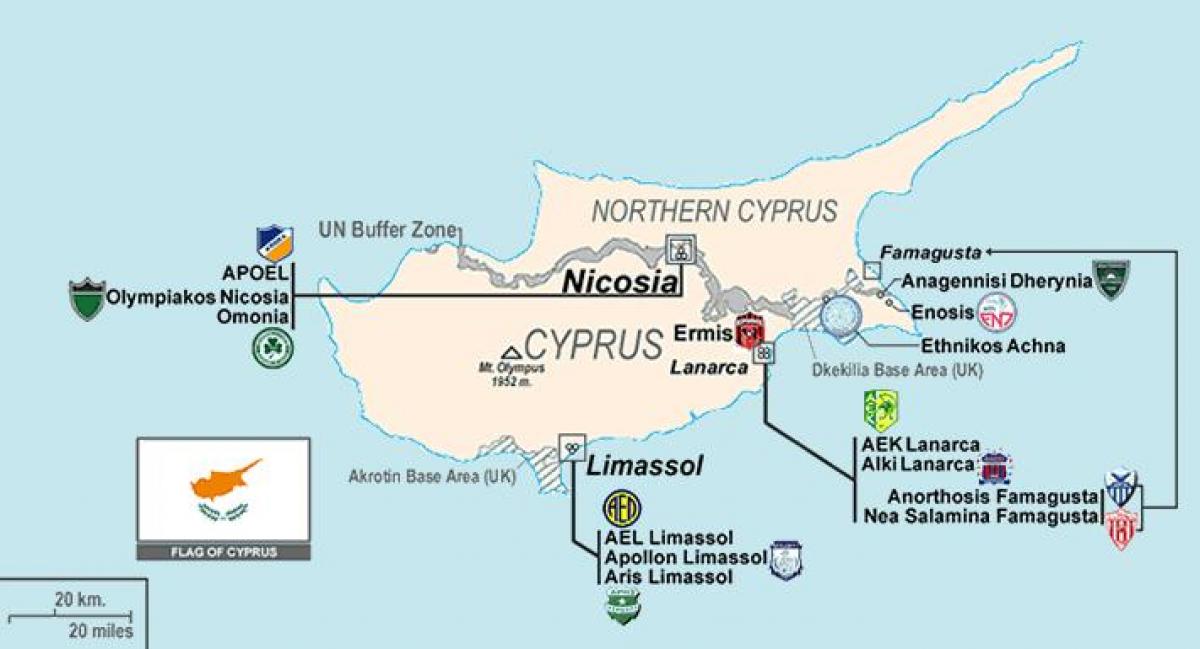 stadi mappa di Cipro